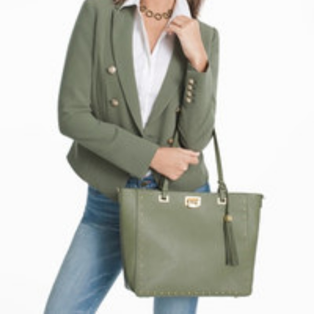 NWT White House Black Market Studded Tassel Tote